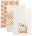 LOVE FOR SOUL – komplet 3 ścierek kuchennych 40×60 cm 100% bawełny, doskonale chłoną wodę