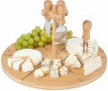 Deska do serów z 4 akcesoriami na stojaku Tadar 33 x 1,5 cm – bambusowa