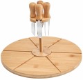 Deska do serów z 4 akcesoriami na stojaku Tadar 33 x 1,5 cm – bambusowa