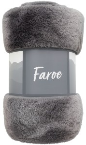 FAROE – PUSZYSTY KOC W KOLORZE SZARYM – 200x220 CM