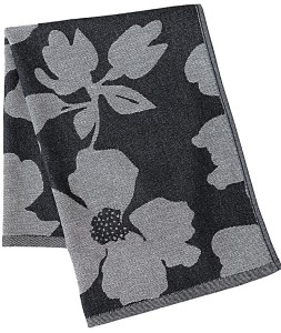 Ścierka  / Ręcznik kuchenny SOFIKO 50x70 cm  Elegancki  wzór w kwiaty - Bawełna  - Kolor Czarny i Szary