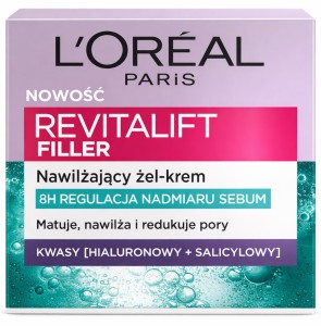 L'Oréal Paris Revitalift Filler – Żel-krem do twarzy nawilżający, regulujący sebum | 50 ml
