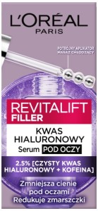 L’Oréal Paris Revitalift Filler – serum pod oczy 2,5% czysty kwas hialuronowy + kofeina 20 ml