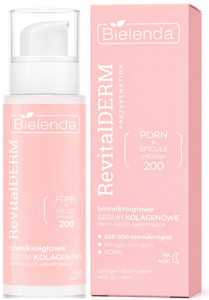 BIELENDA REVITAL DERM PREJUVENATION – BIOMIKROIGŁOWE SERUM KOLAGENOWE NA NOC Stymulacja i ujędrnienie • Pielęgnacja nocna • 30 ml
