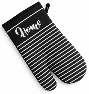 RĘKAWICA KUCHENNA HOMELY 19x30 cm Czarne paski