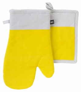 Żółty zestaw kuchenny UNIVERSAL rękawica + łapka
