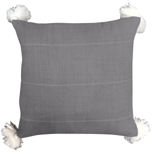 Szara poszewka dekoracyjna z frędzlami WOOLLY 45X45 CM 