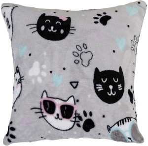 Szara poszewka dekoracyjna FLUFFY FRIENDS 40x40 cm  