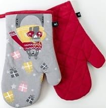 Komplet dwóch rękawic kuchennych MIŚ BOŻE NARODZENIE  