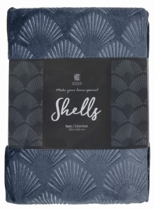 Szary koc SHELLS 150X200 CM Muszelki