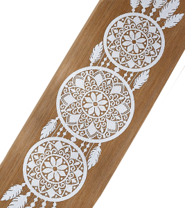 Bieżnik biały łapacz snów ALIA- 36x140 cm 