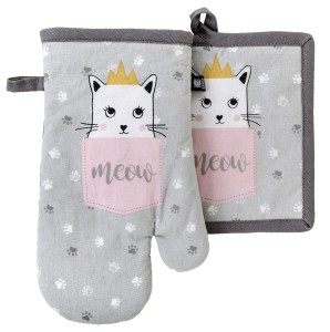 Zestaw kuchenny ROYAL rękawica + łapka MEOW I 