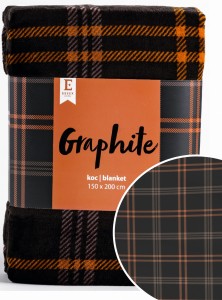 KOC GRAPHITE W KRATE KRATKĘ POMARAŃCZOWY 150x200 CM