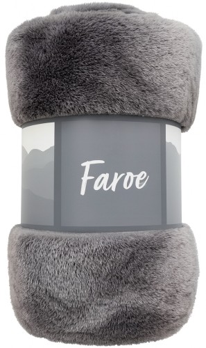 FAROE – PUSZYSTY KOC W KOLORZE SZARYM – 200x220 CM