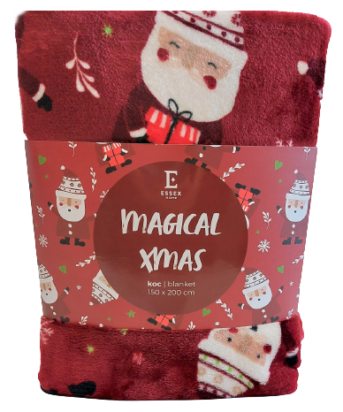 Koc Magical Xmas Boże Narodzenie wzór w Mikołaje 150 x 200cm