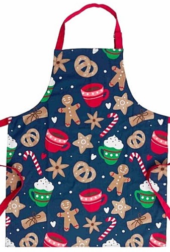 ŚWIĄTECZNY FARTUCH KUCHENNY W PIERNIKI  "FESTIVE TABLE" 60X75 CM