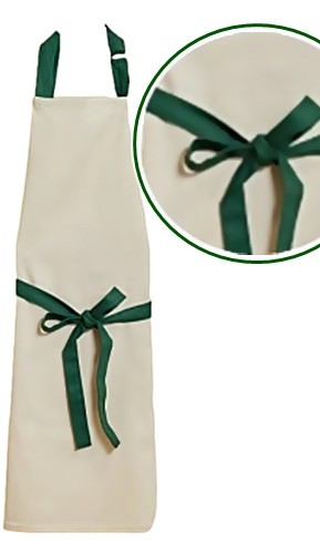 BAWEŁNIANY  FARTUCH KUCHENNY "BASIC" 60x75 CM - Beżowy Zielony