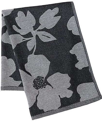 Ścierka  / Ręcznik kuchenny SOFIKO 50x70 cm  Elegancki  wzór w kwiaty - Bawełna  - Kolor Czarny i Szary