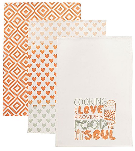 LOVE FOR SOUL – komplet 3 ścierek kuchennych 40×60 cm 100% bawełny, doskonale chłoną wodę