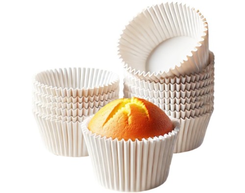 BIAŁE PAPIEROWE PAPILOTKI DO MUFFINEK PAPIEROWE FOREMKI DO BABECZEK 100 SZT