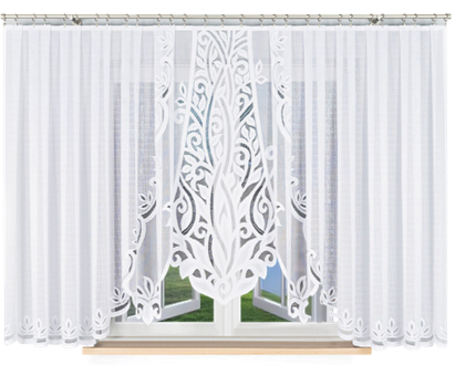 Gotowa żakardowa firanka Pola szerokość 500 x wysokość 160cm, kolor biały