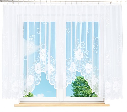 Firanka Żakardowa GRACJANA 400x160 cm – gotowa do zawieszenia, kolor biały