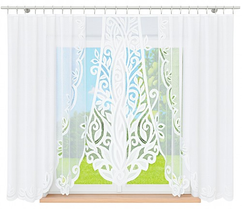 Firanka żakardowa POLA – elegancja i ponadczasowy styl Twojego okna  szerokość 400 x wysokość 160cm