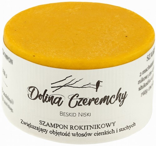 Szampon w kostce Rokitnikowy – 70 g - Ręcznie robiony - Naturalny - DOLINA CZEREMCHY - zwiększający objętość
