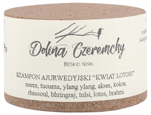 Ajurwedyjski szampon w kostce „Kwiat lotosu” – naturalna pielęgnacja włosów - Ręcznie robiony - DOLINA CZEREMCHY