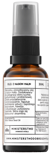 Ministerstwo Dobrego Mydła - Olej z nasion malin 30 ml – naturalna pielęgnacja skóry, włosów i paznokci