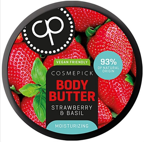 Cosmepick Strawberry & Basil – nawilżające masło do ciała 200 ml - Zapach Truskawki