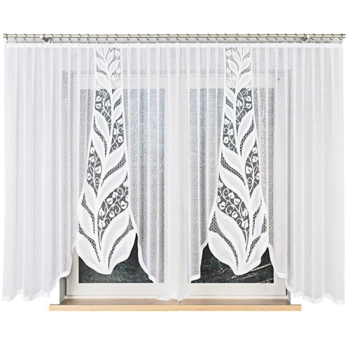 Firanka Żakardowa Gotowa MELANIA szerokość 400 x wysokość 160cm – Kolor Biały