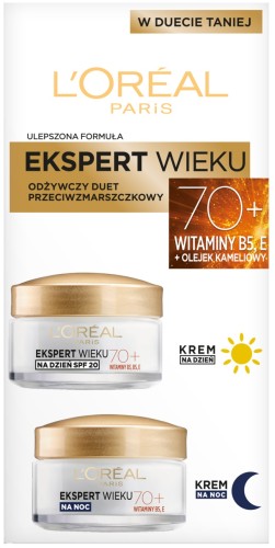 L’ORÉAL PARIS Ekspert Wieku 70+ – Zestaw kremów na dzień SPF 20 + na noc