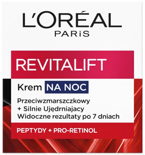 L'Oréal Paris Revitalift – Krem do twarzy na noc, przeciwzmarszczkowy, silnie ujędrniający | 50 ml