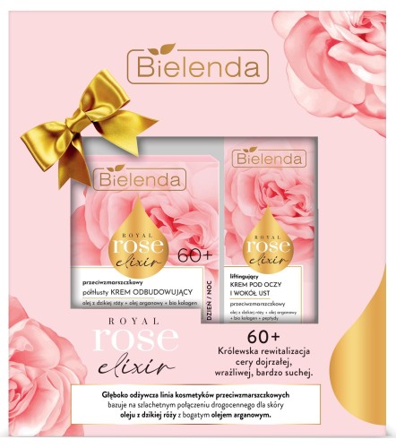 ZESTAW BIELENDA ROYAL ROSE ELIXIR 60+ Krem do twarzy + krem pod oczy