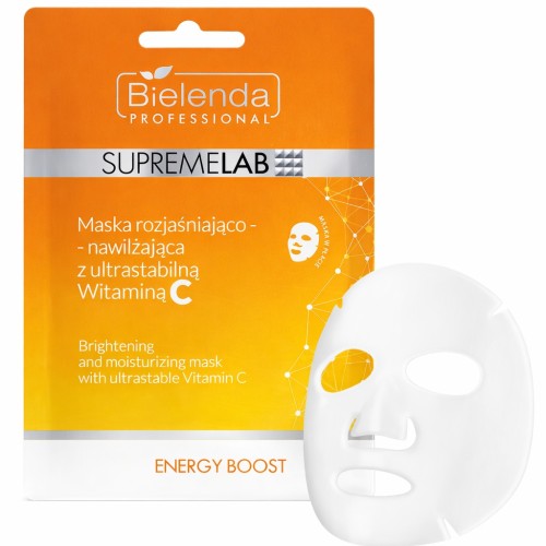 Bielenda  MASKA W PŁACIE ROZJAŚNIAJĄCO-NAWILŻAJĄCA Z WITAMINĄ C Energy Boost