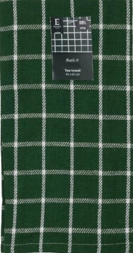 ŚCIERKA KUCHENNA BASIC II 45x65 cm – KLASYCZNA KRATKA W ELEGANCKIM WYDANIU  ZIELONA