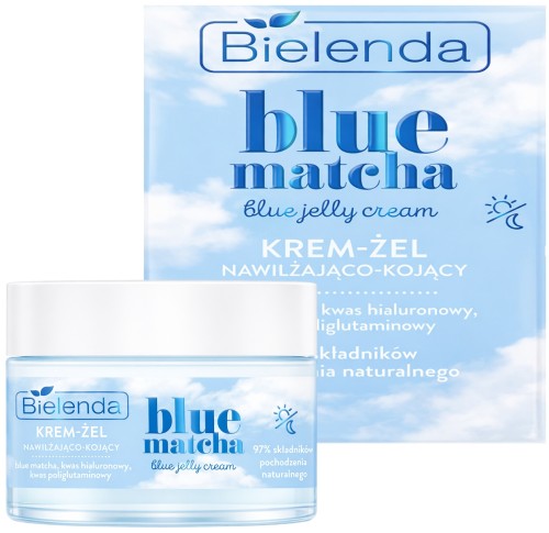BLUE JELLY CREAM – KREM-ŻEL NAWILŻAJĄCO-KOJĄCY BLUE MATCHA • 97% składników naturalnych • 50 ml • 100% VEGAN