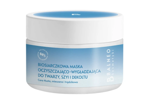 BALNEOKOSMETYKI BIOSIARCZKOWA MASKA OCZYSZCZAJĄCO-WYGŁADZAJĄCA 150 ml - dla cery  tłustej i mieszanej
