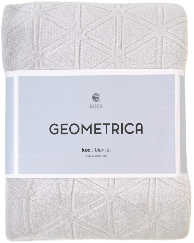 Jasno szary koc GEOMETRICA 150X200 CM