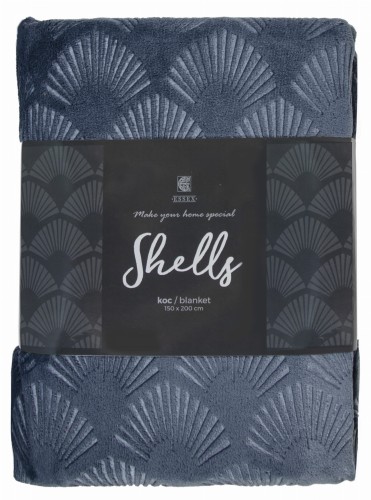 Szary koc SHELLS 150X200 CM Muszelki