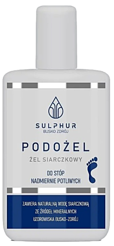 Sulphur Busko Zdrój Podożel siarczkowy do stóp 135 ml  -  Zmniejsza potliwość, neutralizuje  zapach