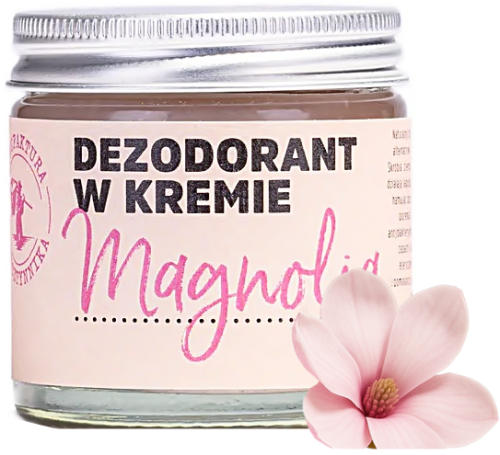 Manufaktura Bursztynnika -Naturalny  Dezodorant w Kremie  Magnolia  60 ml - Kwiatowy Zapach