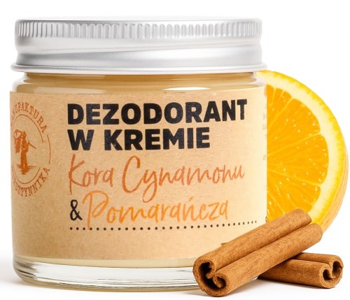 Manufaktura Bursztynnika -Naturalny  Dezodorant w Kremie Kora Cynamonu & Pomarańcza - 60 ml