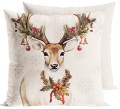 Poszewka dekoracyjna Boże Narodzenie Renifer VINTAGE JELONEK – Velvet, 40x40 cm
