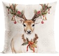 Poszewka dekoracyjna Boże Narodzenie Renifer VINTAGE JELONEK – Velvet, 40x40 cm