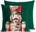 Poszewka dekoracyjna DZIAD DO ORZECHÓW – Velvet, 45x45 cm  Zielona