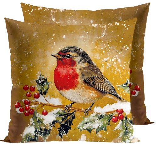 POSZEWKA DEKORACYJNA ŚWIĄTECZNA ELEGANCKI RUDZIK 40×40 cm  TYPU VELVET