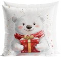 POSZEWKA DEKORACYJNA ŚWIĄTECZNA MISIEK – BAJKOWE ŚWIĘTA 40×40 cm TYPU  VELVET