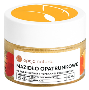 Opcja Natura  Naturalne Mazidło Opatrunkowe z Nagietkiem - regeneruje skórę, łagodzi podrażnienia, chroni przed mrozem